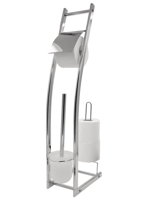 Toiletborstelset 3-in-1 Fabio glanzend chroom