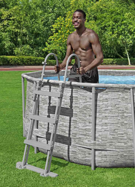 Zwembadladder Flowclear met 4 treden 107 cm