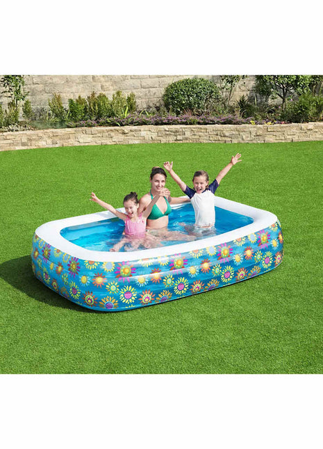 Kinderzwembad opblaasbaar 229x152x56 cm blauw