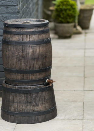 Standaard voor regenton met hout-look 45x28,5 cm bruin