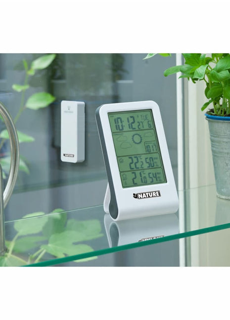 Weerstation digitaal H14x8,5x3 cm wit