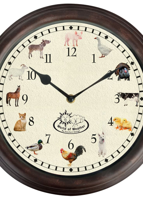 Klok met boerderijdierengeluiden