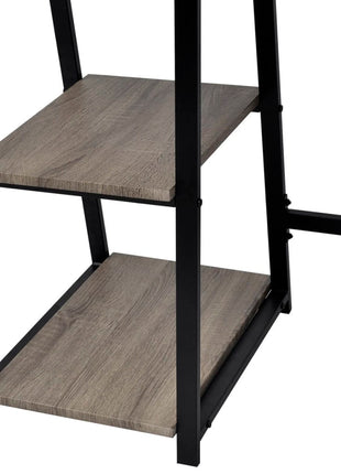 Bureau Met 2 Schappen Grijs En Eikenkleurig