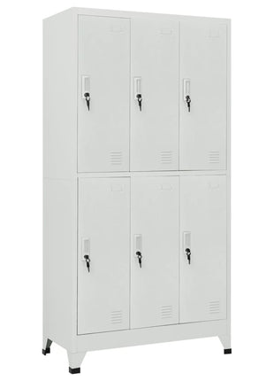 Lockerkast Met 6 Vakken 90X45X180 Cm Staal Grijs