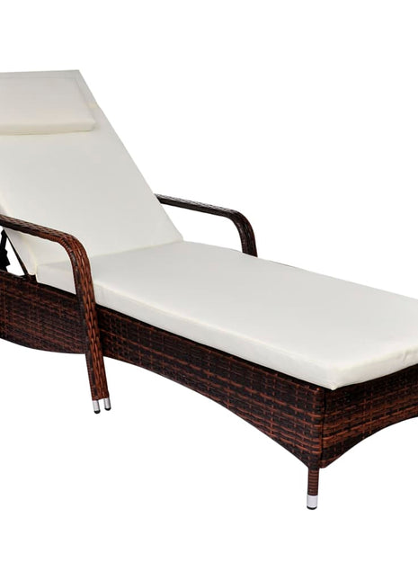 Ligbed Met Kussen En Wieltjes Poly Rattan