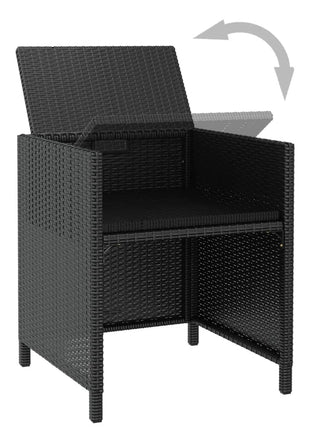 9-Delige Tuinset Poly Rattan En Acaciahout