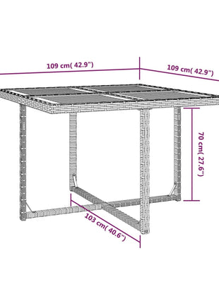 9-Delige Tuinset Poly Rattan En Acaciahout