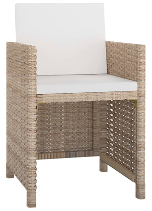 13-Delige Tuinset Met Kussens Poly Rattan Beige