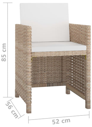 13-Delige Tuinset Met Kussens Poly Rattan Beige