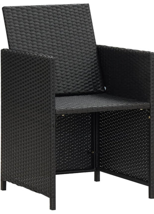 Tuinstoelen 2 st met kussens poly rattan zwart