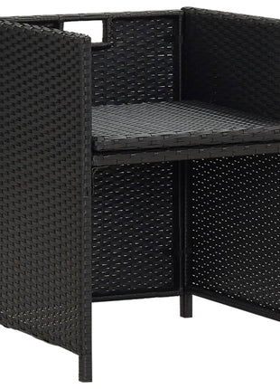 Tuinstoelen 2 st met kussens poly rattan zwart
