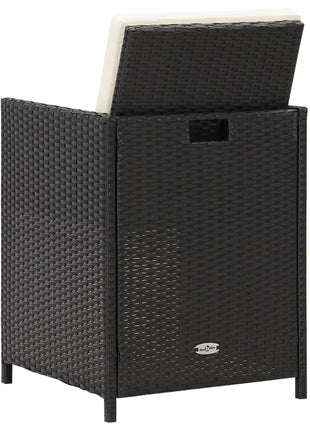 Tuinstoelen 2 st met kussens poly rattan zwart