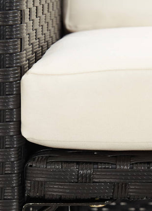 Tuinstoelen 2 st met kussens poly rattan zwart