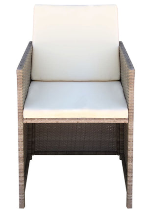 Tuinstoelen 2 st met kussens poly rattan beige