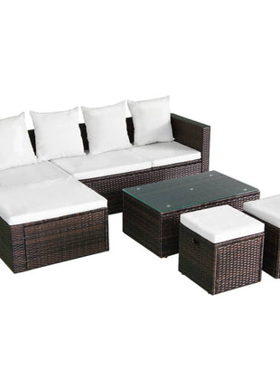 Loungeset Met Kussens Poly Rattan