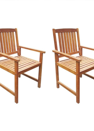 Tuinstoelen 2 st massief acaciahout bruin