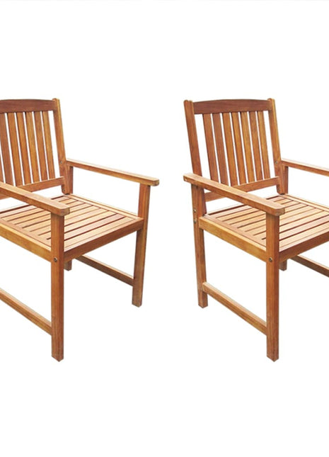 Tuinstoelen 2 st massief acaciahout bruin