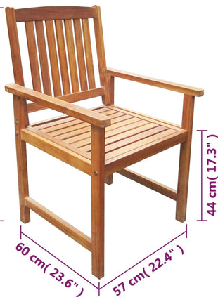 Tuinstoelen 2 st massief acaciahout bruin