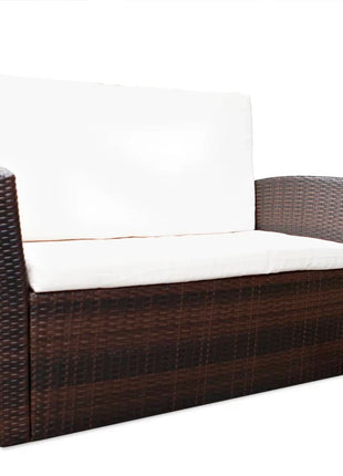 Loungeset Met Kussens Poly Rattan