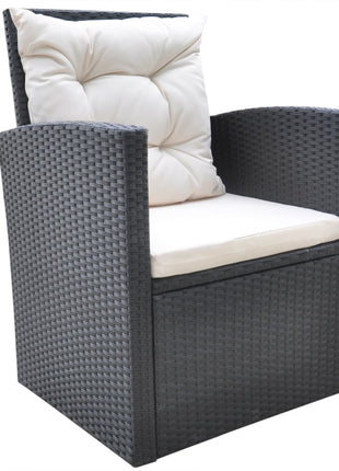 6-Delige Tuinset Met Kussens Poly Rattan