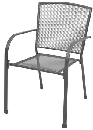 Tuinstoelen stapelbaar 2 st staal grijs