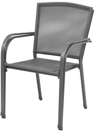 Tuinstoelen stapelbaar 2 st staal grijs