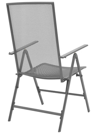 Tuinstoelen stapelbaar 2 st staal grijs
