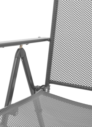 Tuinstoelen stapelbaar 2 st staal grijs