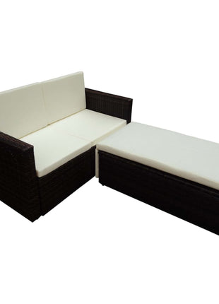 Loungeset Met Kussens Poly Rattan