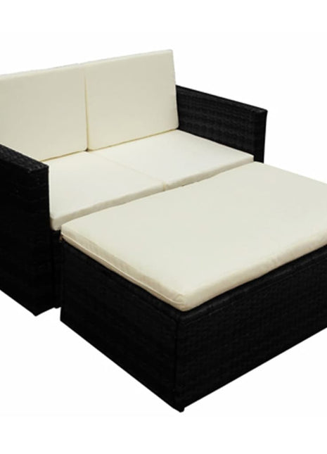 Loungeset Met Kussens Poly Rattan