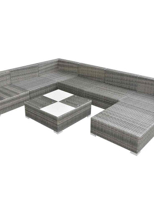 Loungeset Met Kussens Poly Rattan
