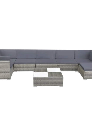 Loungeset Met Kussens Poly Rattan