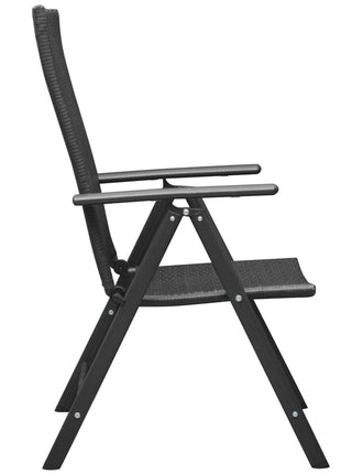 Tuinstoelen stapelbaar 2 st poly rattan zwart