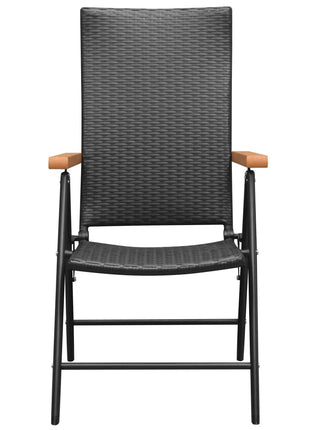 Tuinstoelen stapelbaar 2 st poly rattan zwart