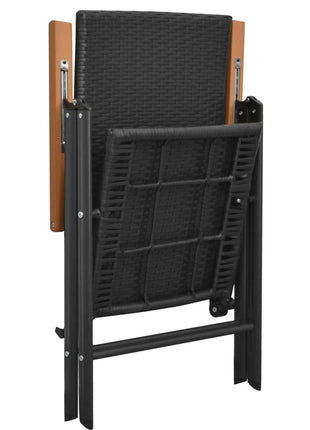 Tuinstoelen stapelbaar 2 st poly rattan zwart