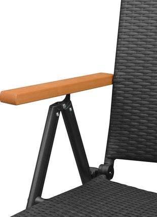 Tuinstoelen stapelbaar 2 st poly rattan zwart