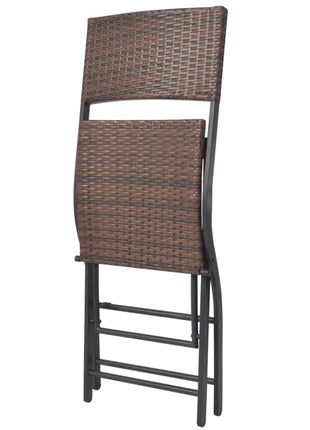 7-Delige Tuinset Inklapbaar Staal Poly Rattan