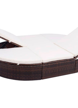 Loungebed Met Kussen Poly Rattan