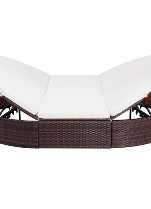 Loungebed Met Kussen Poly Rattan