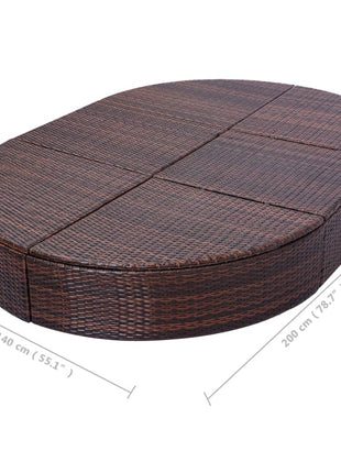 Loungebed Met Kussen Poly Rattan