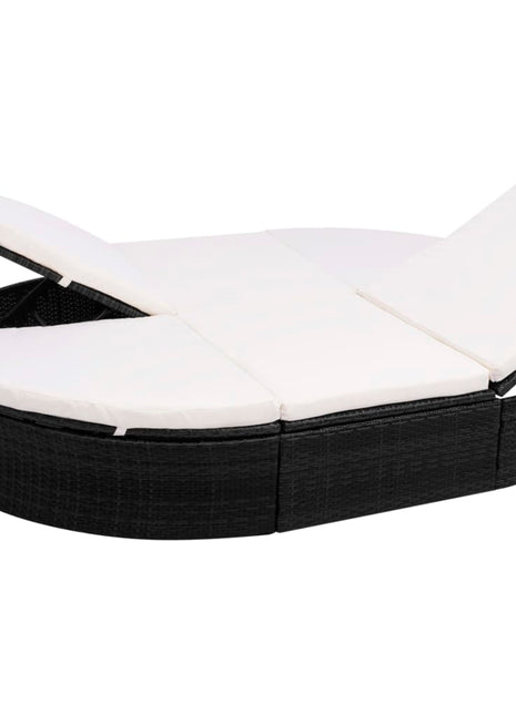 Loungebed Met Kussen Poly Rattan