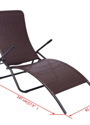 Inklapbaar Ligbed Poly Rattan