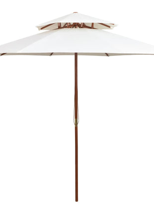 Dubbeldekker Parasol 270X270 Cm Houten Paal Wit