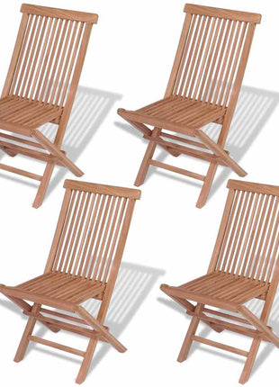 Tuinstoelen inklapbaar 4 st massief teakhout