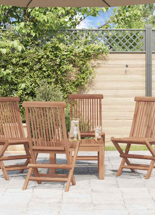 Tuinstoelen inklapbaar 4 st massief teakhout