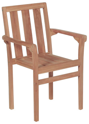 Tuinstoelen stapelbaar 2 st massief teakhout