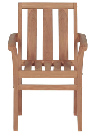 Tuinstoelen stapelbaar 2 st massief teakhout