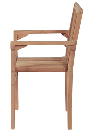 Tuinstoelen stapelbaar 2 st massief teakhout