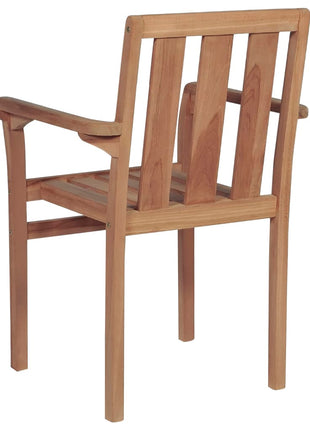 Tuinstoelen stapelbaar 2 st massief teakhout