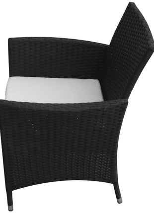 Tuinstoelen 2 st poly rattan zwart